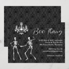 ハロウィーンパーティー「Boo Thang」ゴージャスなスケルトン 招待状