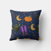 ハロウィーンパープルとオレンパターン（の模様が）あるジ クッション (裏面)