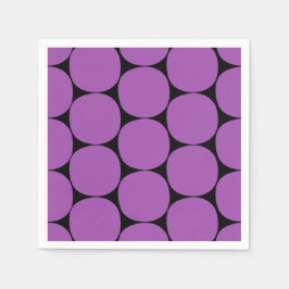 ハロウィーンパープルとブラックモダンドットのパターン スタンダードカクテルナプキン