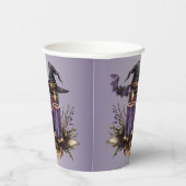 ハロウィーンパープルキャンドルこうもり不気味怖 紙コップ (右)