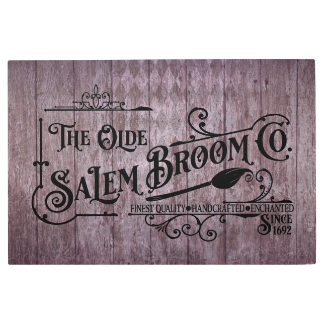ハロウィーンパープルグランジゴシックSalem Broom Company メタルプリント (正面)