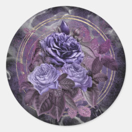 ハロウィーンパープルゴシックバラ ラウンドシール