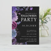 ハロウィーンパープルゴシックフローラパーティー 招待状 (スタンド正面)
