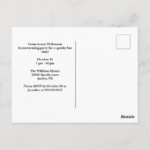 ハロウィーンパープルスケルトンカスタムハウスパーティー ポストカード (裏面)