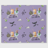 ハロウィーンパープル風変わりにファンキー着こう ラッピングペーパー (フラット)