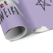 ハロウィーンパープル風変わりにファンキー着こう ラッピングペーパー (ロールコーナー)