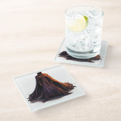 ハロウィーンパープル&オレンジケビクトリアンープ ガラスコースター (アングル)