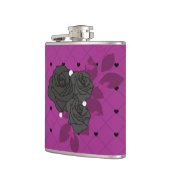 ハロウィーンパープル&ブラックハート&フラワー フラスク (左)