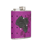 ハロウィーンパープル&ブラックハート&フラワー フラスク (右)
