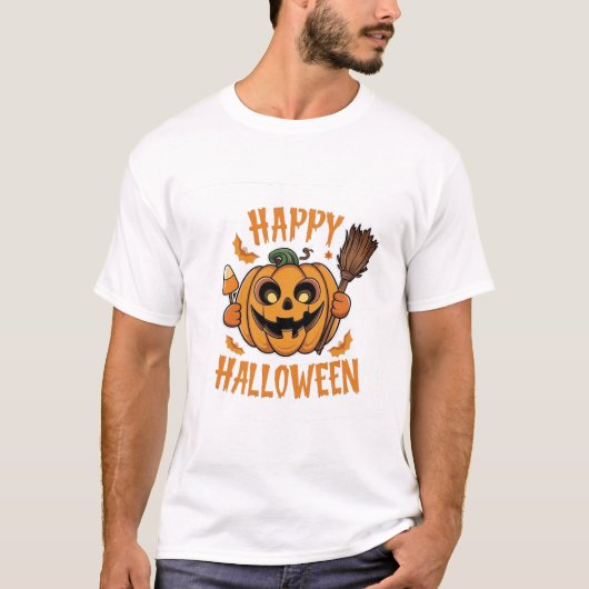 ハロウィーンビア、ブローム、キャンディーコーン、パンプキン Tシャツ (正面)