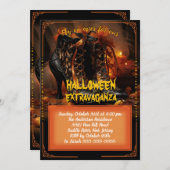 ハロウィーンビウィッチブーツ 招待状 (正面/裏面)