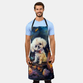 ハロウィーンビコンフリースカボチャ怖い エプロン (着用した状態)