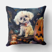 ハロウィーンビコンフリースカボチャ怖い クッション (裏面)