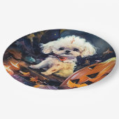 ハロウィーンビコンフリースカボチャ怖い ペーパープレート (アングル)