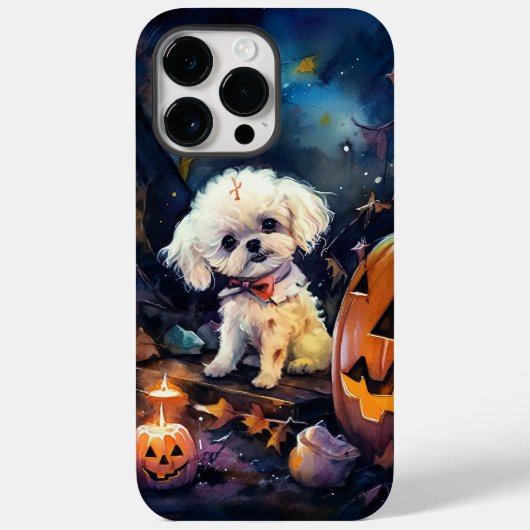 ハロウィーンビコンフリースカボチャ怖い Case-Mate iPhoneケース (裏面)