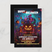 ハロウィーンビジネスプロモシネマティックグリーティングカード サンキューカード (正面/裏面)