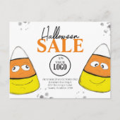 ハロウィーンビジネスロゴプロモーションQRコードキャンディ ポストカード (正面)