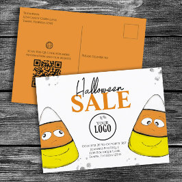 ハロウィーンビジネスロゴプロモーションQRコードキャンディ ポストカード