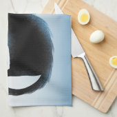 ハロウィーンビッグアイズブラックブルーイマジックネコ キッチンタオル (四つ折り)