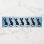 ハロウィーンビッグアイズブラックブルーイマジックネコ ペットボトルラベル (シングルラベル)