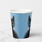 ハロウィーンビッグアイズブラックブルーイマジックネコ 紙コップ (右)