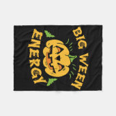 ハロウィーンビッグウィーンコスチュームかぼちゃの恋人10月T フリースブランケット (正面(横))