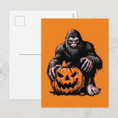 ハロウィーンビッグフットかぼちゃ怖さ シーズンポストカード (正面/裏面)