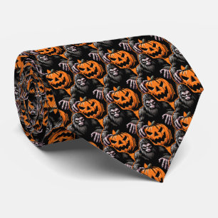 ハロウィーンビッグフットかぼちゃ怖さ ネクタイ