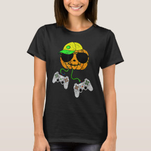 ハロウィーンビデオゲームのコントローラーPumpkinゲーマーCos Tシャツ