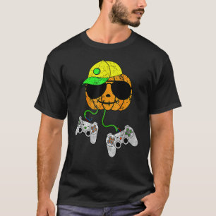ハロウィーンビデオゲームのコントローラーPumpkinゲーマーCos Tシャツ