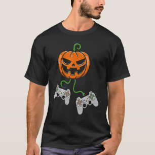 ハロウィーンビデオゲームのコントローラーPumpkinゲーマーCos Tシャツ
