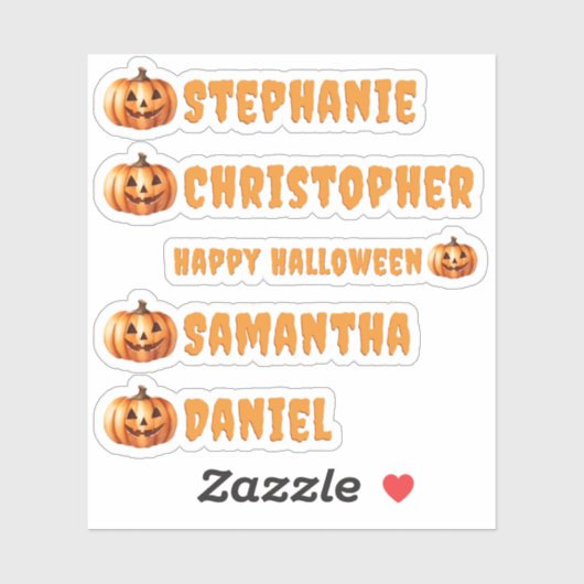 ハロウィーンビニル切り出し名ラベル – パーソナライズされた シール (シート)