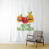 ハロウィーンビーガンハッピーハローウィンパンプキンベジタリアン タペストリー (インサイチュ)
