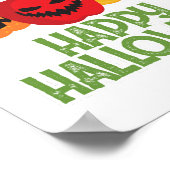 ハロウィーンビーガンハッピーハローウィンパンプキンベジタリアン ポスター (角)