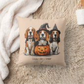 ハロウィーンビーグル犬をトリックまたは治療する クッション (ブランケット)