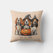 ハロウィーンビーグル犬をトリックまたは治療する クッション (裏面)