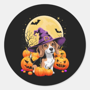 ハロウィーンビーグル犬カボチャの衣装男性へ女性 ラウンドシール