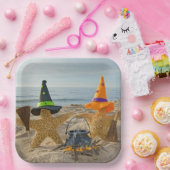 ハロウィーンビーチヒトデ魔女 ペーパープレート (パーティー)