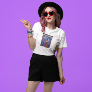 ハロウィーンビーチングとこうもりレディース Tシャツ