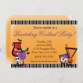 ハロウィーンビーチングカクテルパーティの招待状 招待状 (正面/裏面)