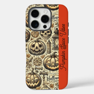 ハロウィーンビーブオレンジブラウンスタイリッシュ iPhone 16 PROケース