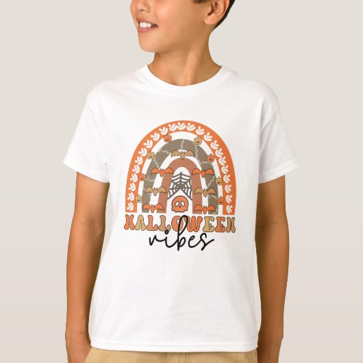 ハロウィーンビーブボホーレインボー秋ハロウィーン Tシャツ (正面)