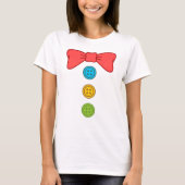 ハロウィーンピエロコスチューム蝶ネクタイとボタン Tシャツ (正面)