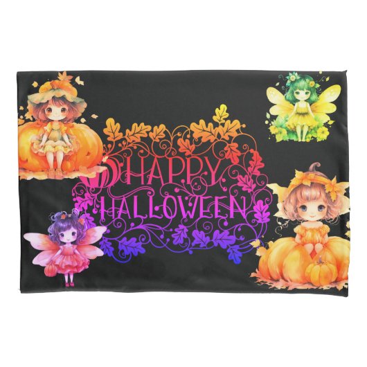 ハロウィーンピクシーズピローケース 枕カバー (正面)