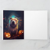 ハロウィーンピットブルカボチャ怖 カード (内部)