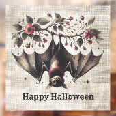 ハロウィーンピンクの花エビルこうもりグ葉リーン ウィンドウサイン (シート2)