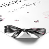 ハロウィーンピンクの赤ちゃんシャワー推測かぼちゃの数 ポスター (角)