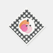 ハロウィーンピンクカボンプキンズブラックプレイドナプキンス スタンダードカクテルナプキン (角)