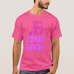 ハロウィーンピンクゾンビハンターキュートWo Tシャツ
