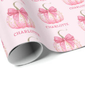 ハロウィーンピンクパンプキンコケッパーソナライズされたト ラッピングペーパー (ロールコーナー)